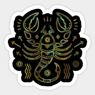 Scorpio Zodiac Gold Abalone Sticker